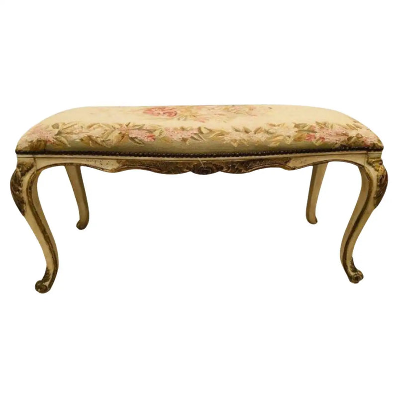 Louis XV Style Needlepoint Bench