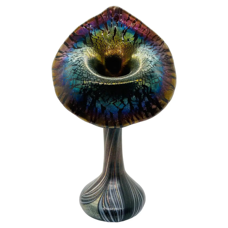 Tiffany Studios Style "Jack in the Pulpit" Flower Form Art Glass Vase