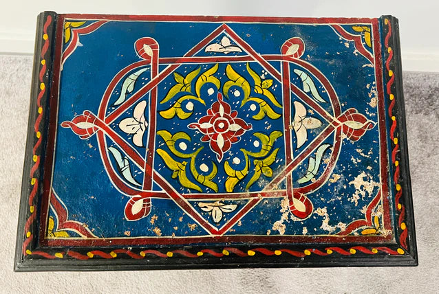 Hand Painted Moroccan Side Table Nightstand