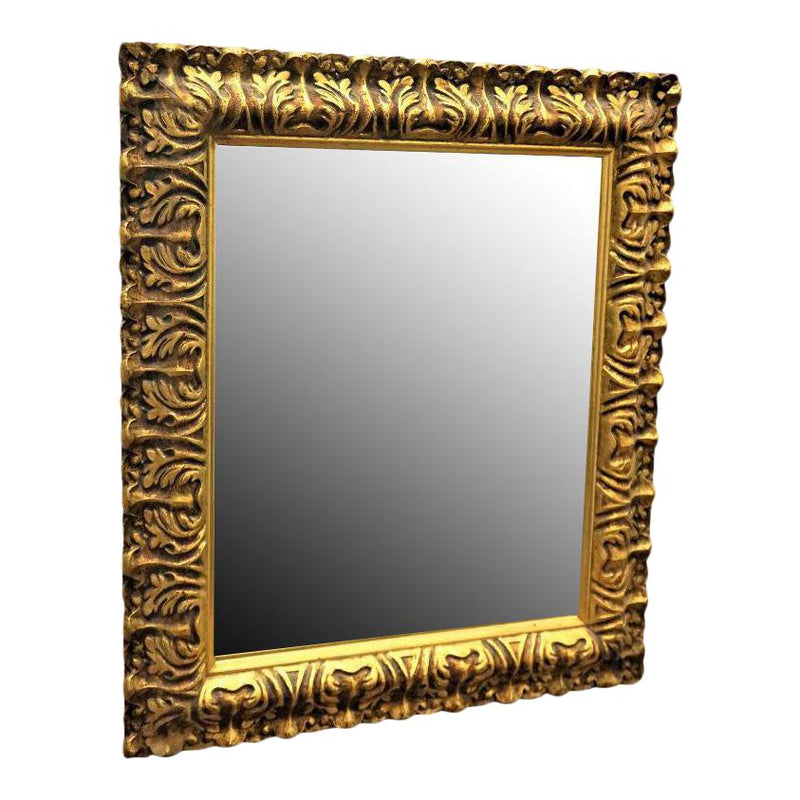 Mid-Century Carved Gilded Gold Wall Mirror