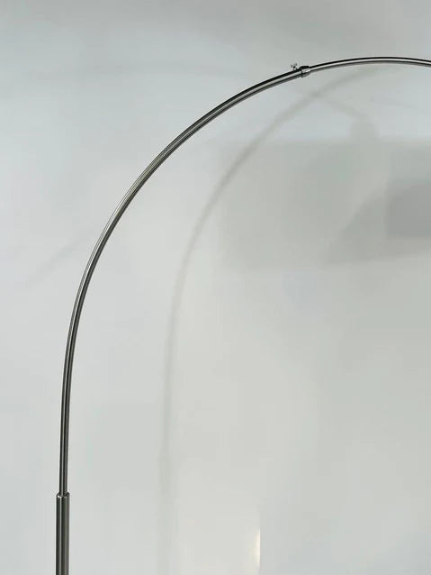 Modern Tall Adjustable Arched Floor Lamp With Double Drum Shade