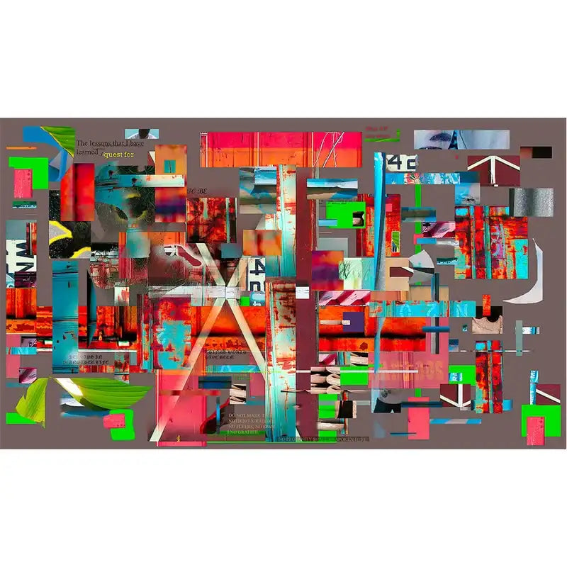 Urban Abstract Expressionist Mixed Media Titled "42nd Street"