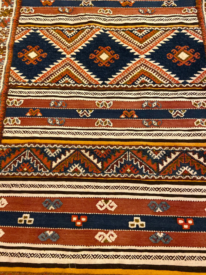 Vintage Moroccan Tribal Wool Rug or Carpet with Geometrical Design