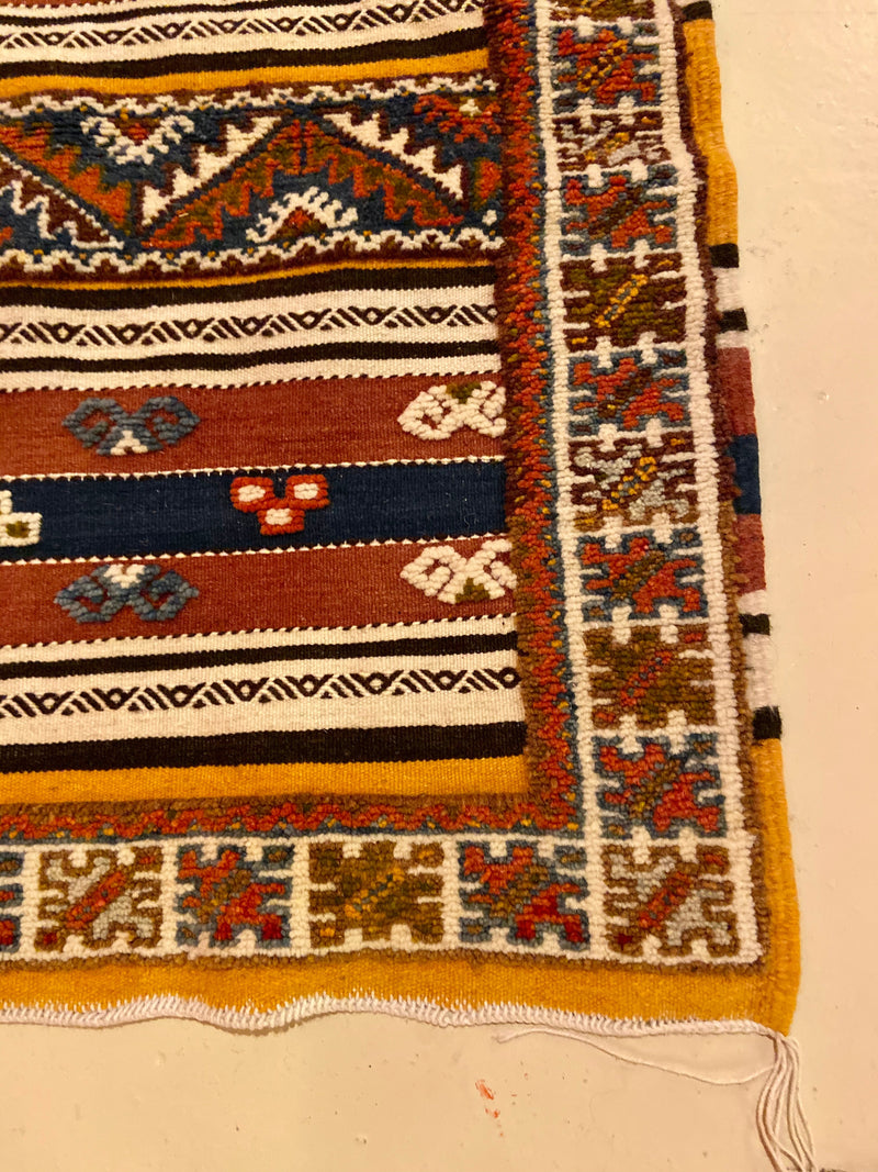 Vintage Moroccan Tribal Wool Rug or Carpet with Geometrical Design