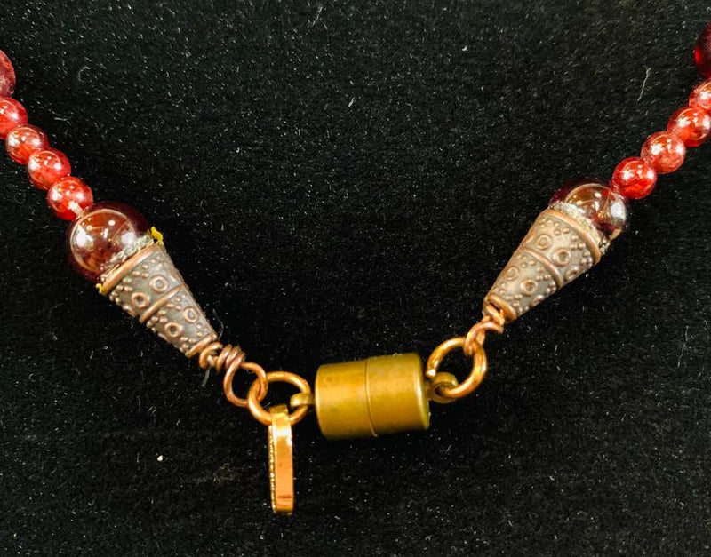 Bloodstone Pendant with Antiqued Copper Handmade Necklace