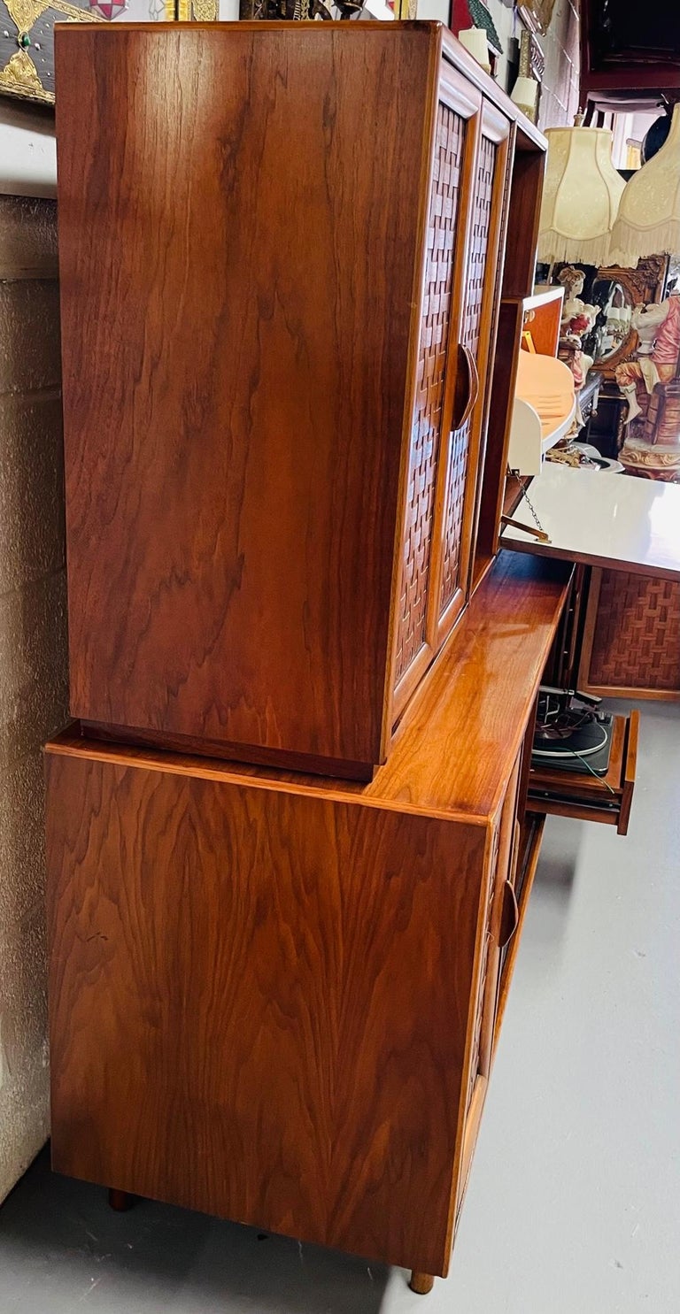 Mid Century Modern Danish Teak Credenza, Sideboard, Bar or Cocktail Cabinet