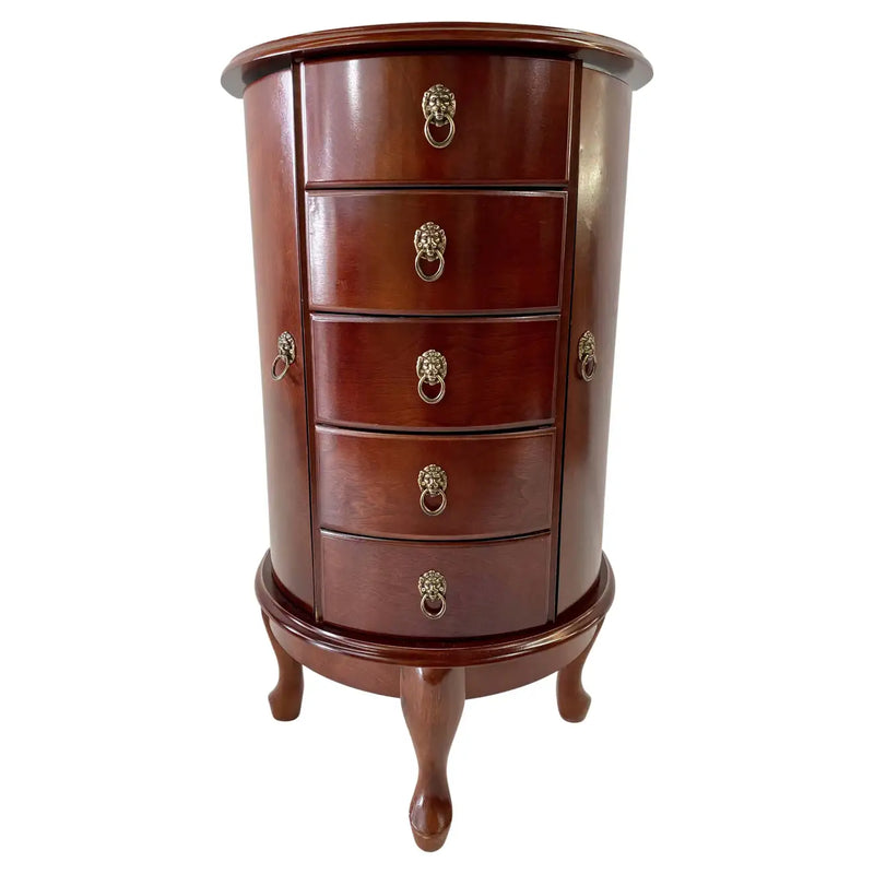 French Louis XV Style Demi-lune Mahogany Jewelry Chest or Vanity Side Table