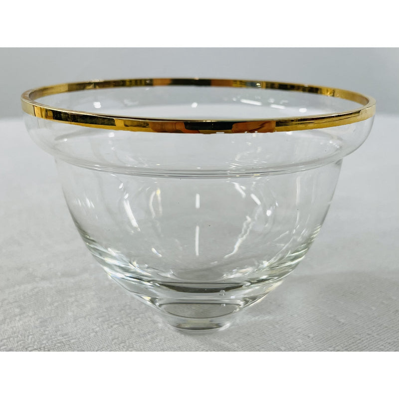 Gold/Crystal Wine Glasses and Dessert Glass Bowls, Set of 12