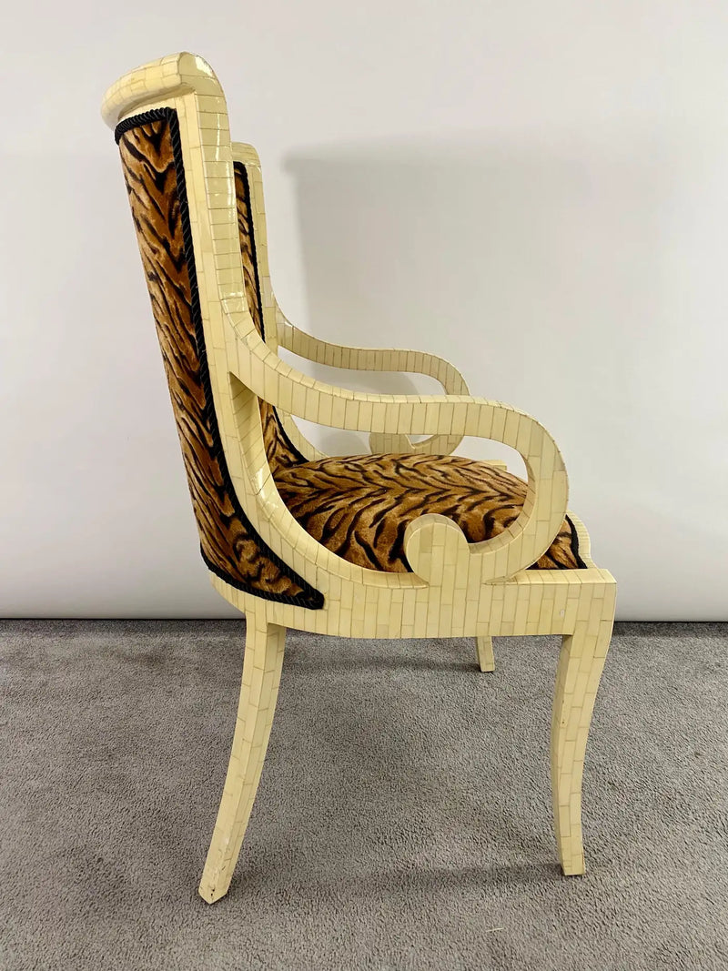 Enrique Garcel Off-White Bone Lounge Chair or Armchair, a Pair