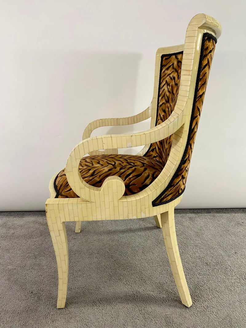 Enrique Garcel Off-White Bone Lounge Chair or Armchair, a Pair