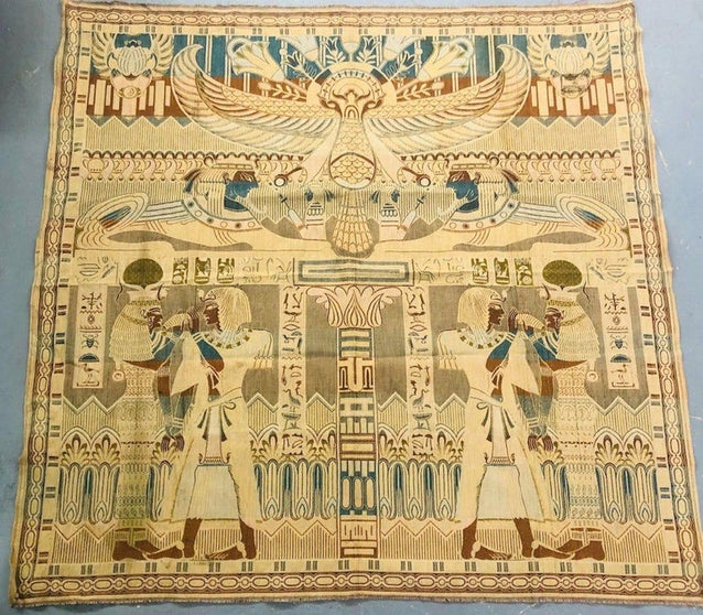 Old Egyptian Silk Panel Tapestry Circa 1890's