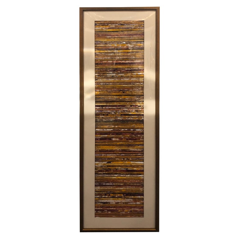 Hand Painted Abstract Art Work with a Custom Frame, Matted
