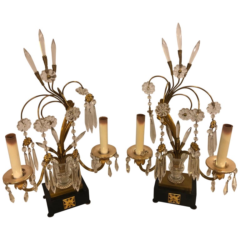 Pair of Hollywood Regency Brass Parzinger Style Neoclassical Table Lamps