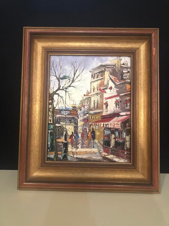 1970s Vintage Impressionist Inspired Signed Oil on Canvas Painting