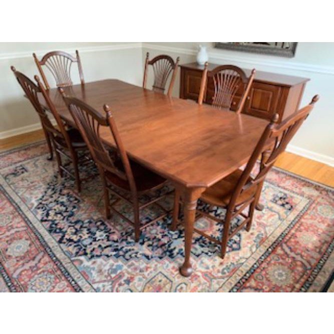 1990s Traditional Nichols and Stone Antique Dining Set - 9 Pieces