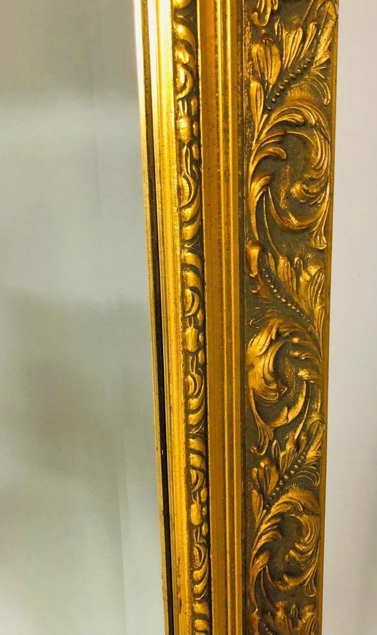 Vintage Neoclassical French Style Gilt Wood and Beveled Glass Mirror, a  Pair