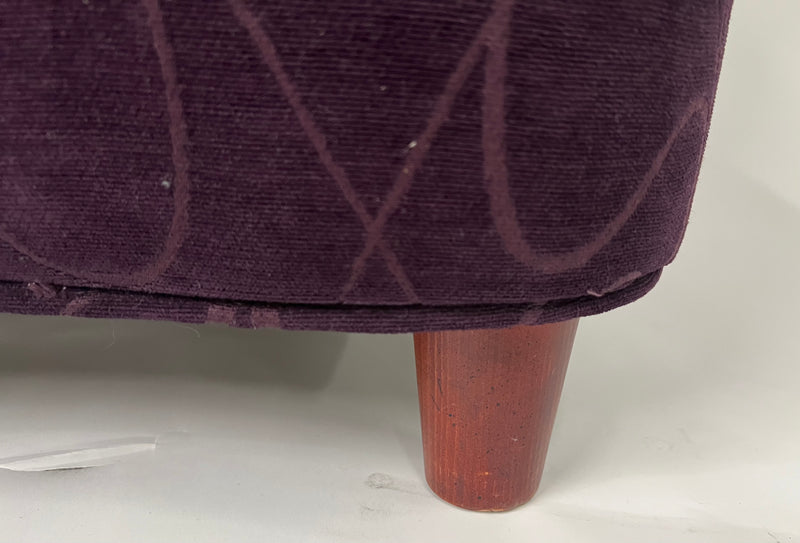 Vladimir Kagan Style Mid- Century Modern Purple Fan Back Chair, a Pair