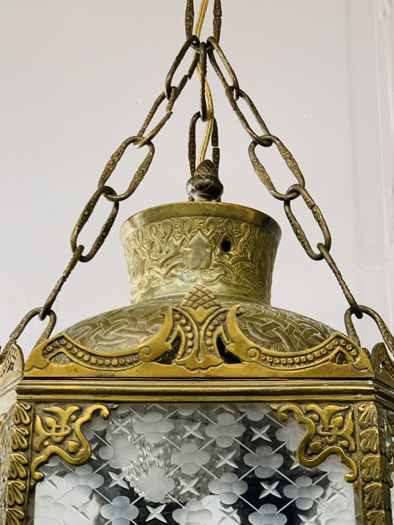 Antique English Gilt Bronze Lantern