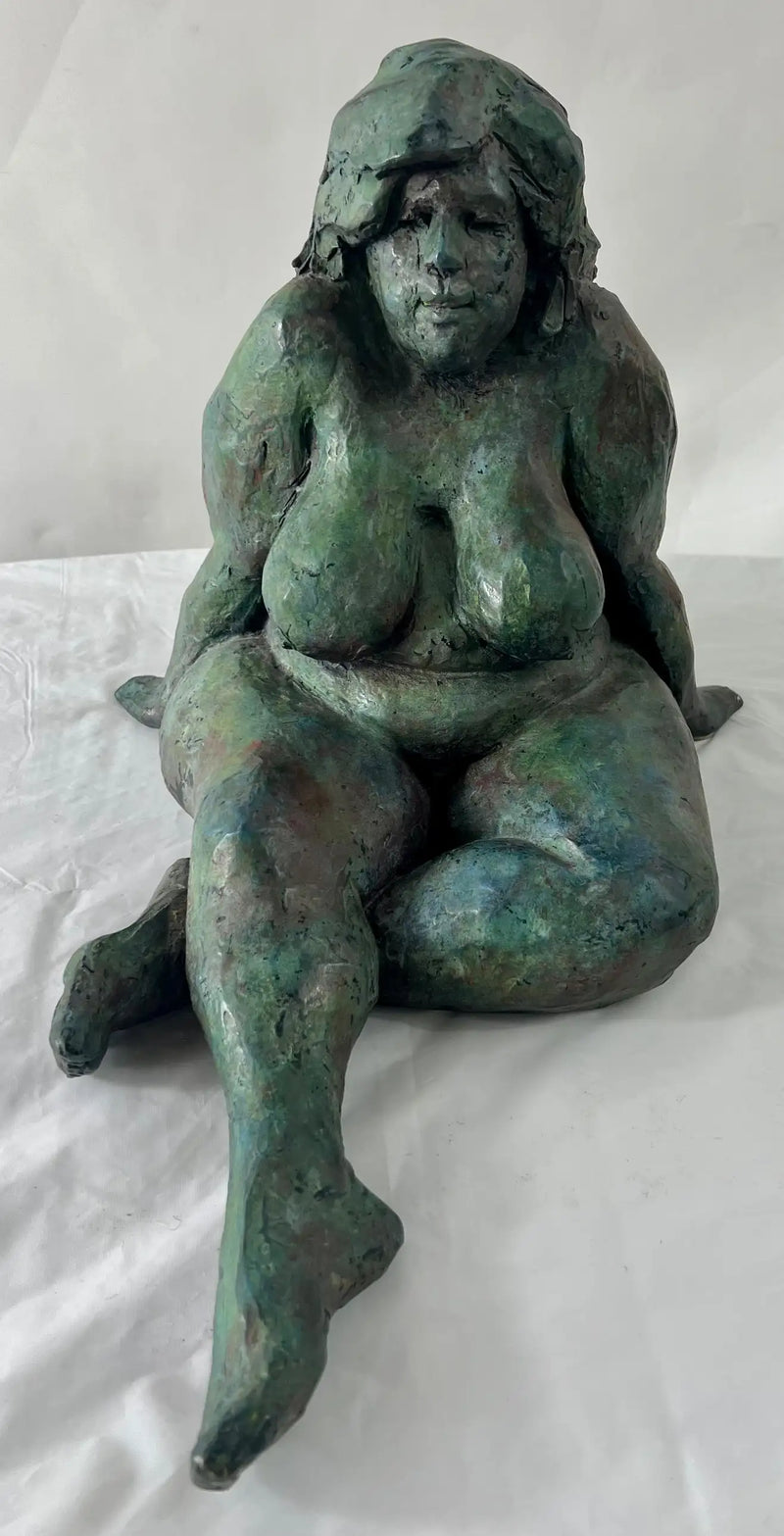 Nude Sitting Woman Bronze Sculpture by James Patrick Maher