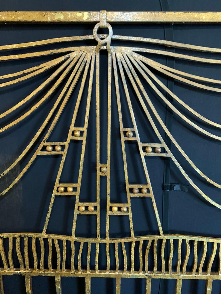 Art Deco Gilt Metal Tassel Chain Form King Sized Bed-Frame