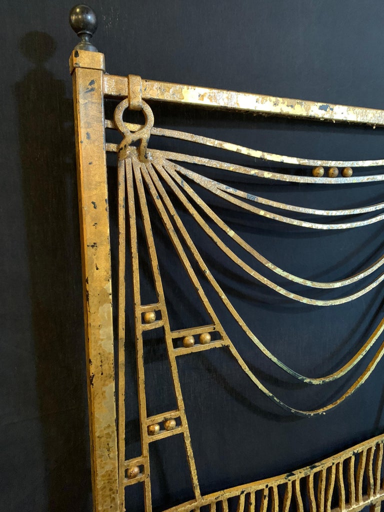 Art Deco Gilt Metal Tassel Chain Form King Sized Bed-Frame