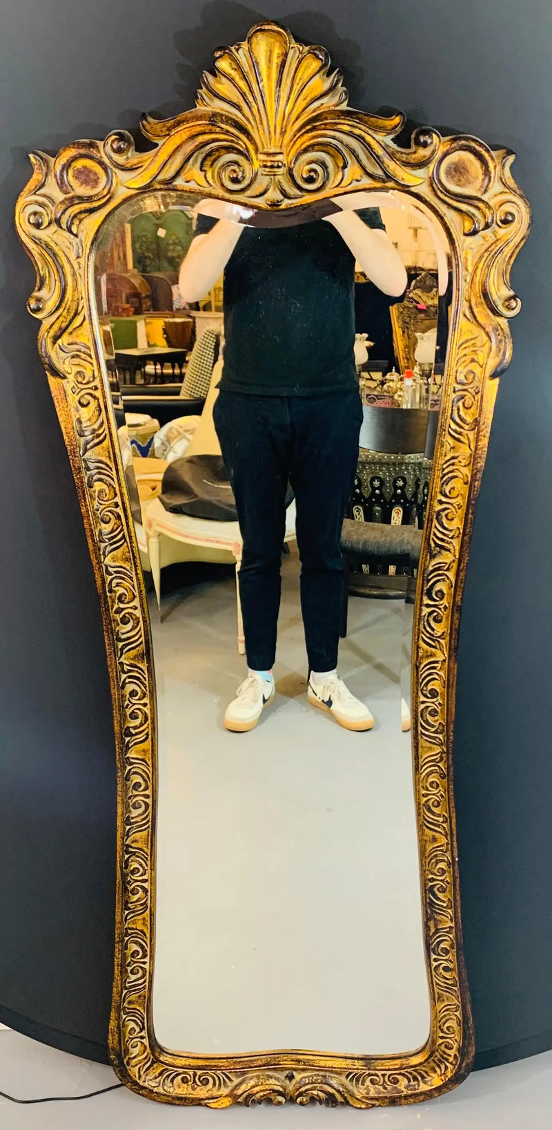 Regency Style Gilded Tall Wall or Dressing Mirror
