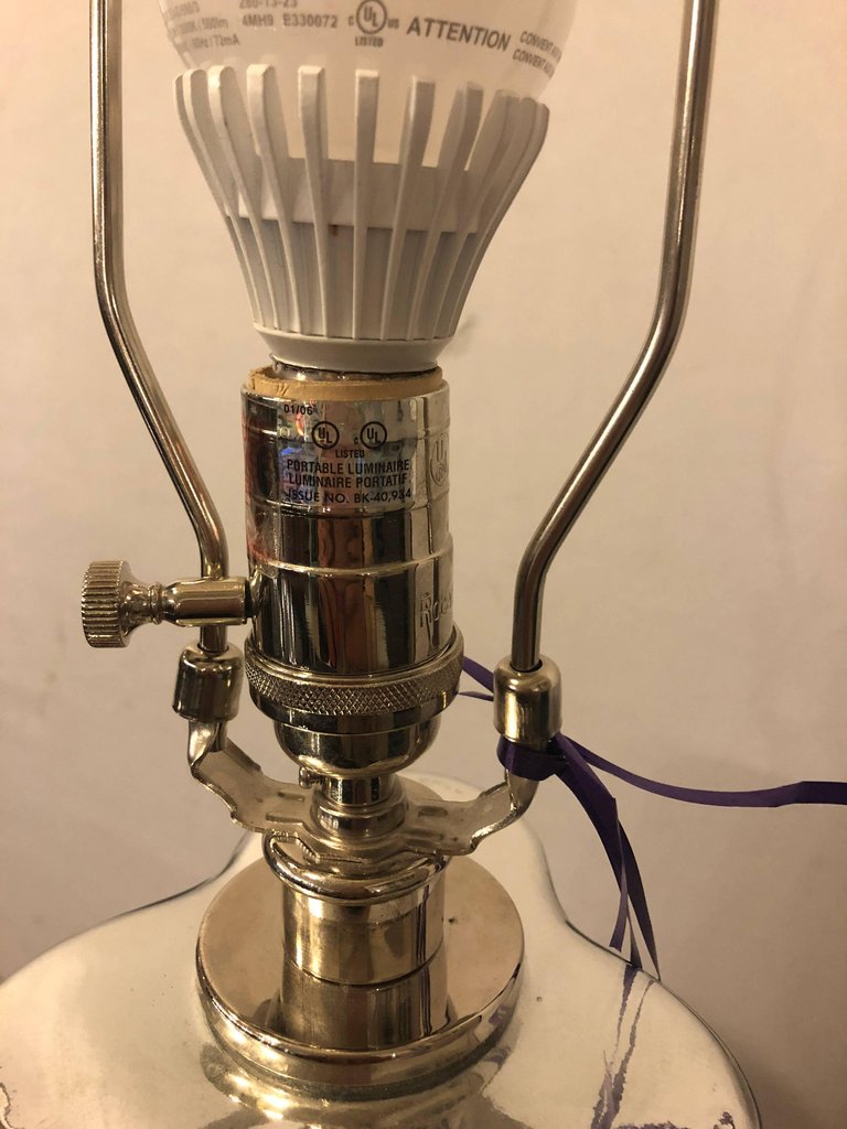 Mercury Glass Lamp Signed Robert Abbey