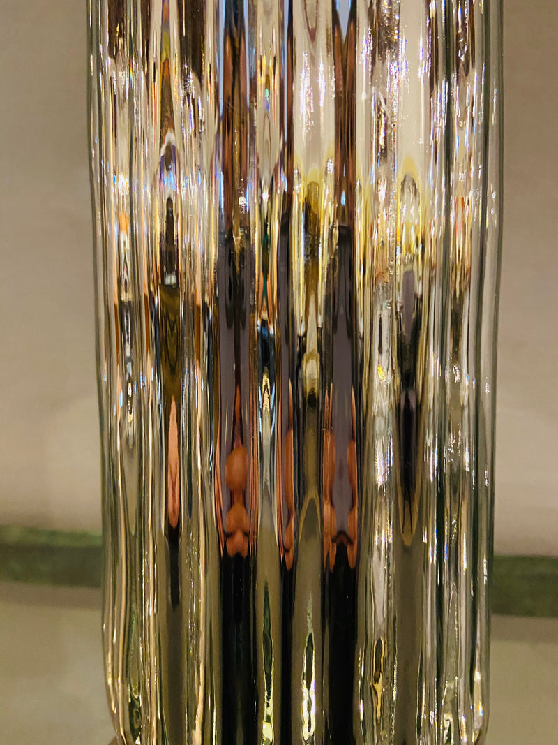 A Mercury Modern Lamp with Custom Shades