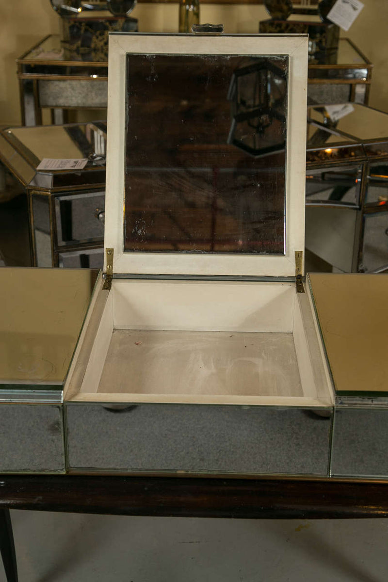 Art Deco Mirror and Ebonzed Flip Top Desk