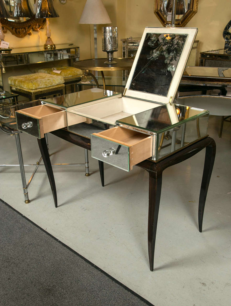 Art Deco Mirror and Ebonzed Flip Top Desk