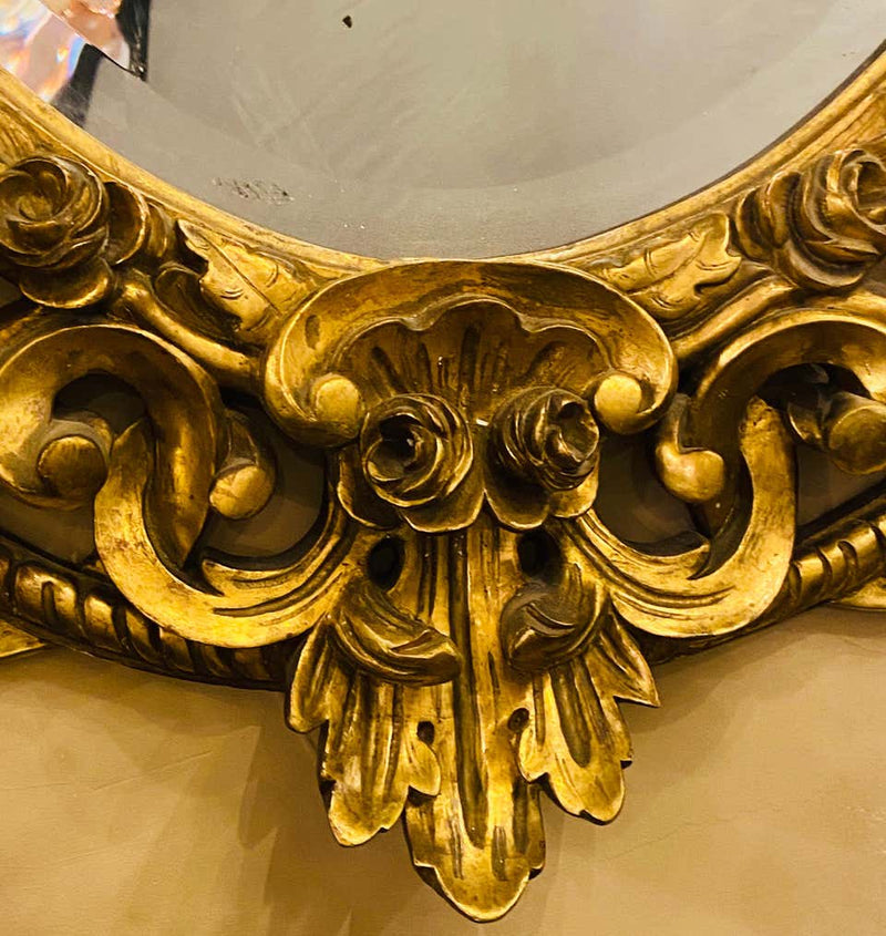 19th Century Console, Pier or Wall Mirror, Giltwood & Gesso Louis XV