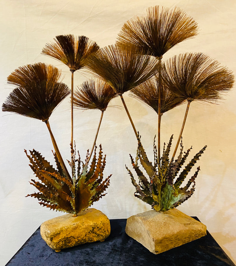 Pair John Steck 1960's Tabletop Sculptures from Steck's Desert Flower Collection