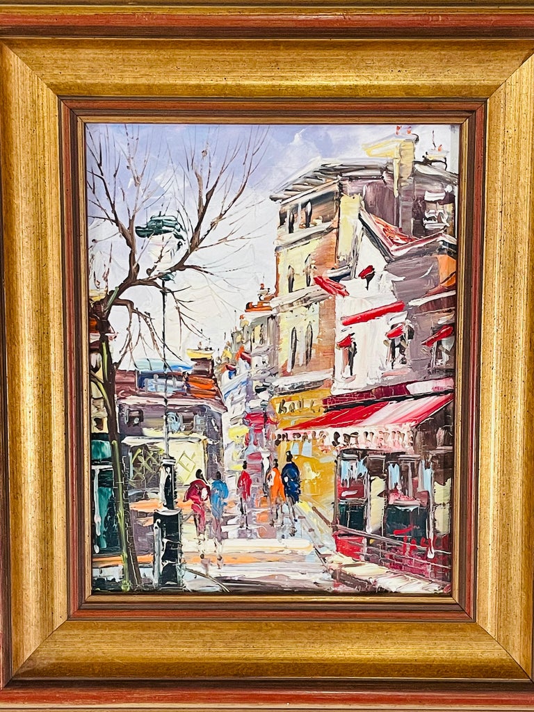 Vintage Impressionist Oil on Canvas Painting, Signed