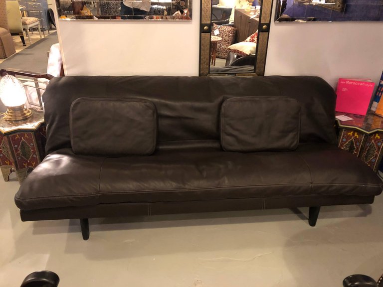 De Sede Brown Leather Sofa / Daybed