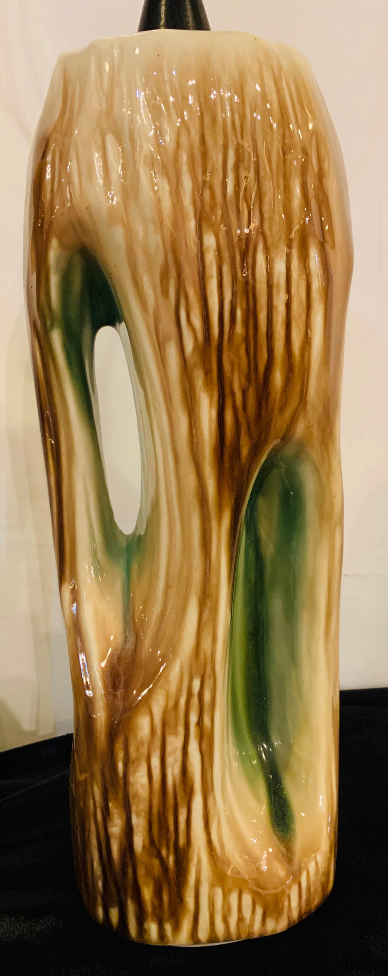 Yasha Heifetz Mid-Century Modern Ceramic Tree Trunk Table Lamp, a Pair