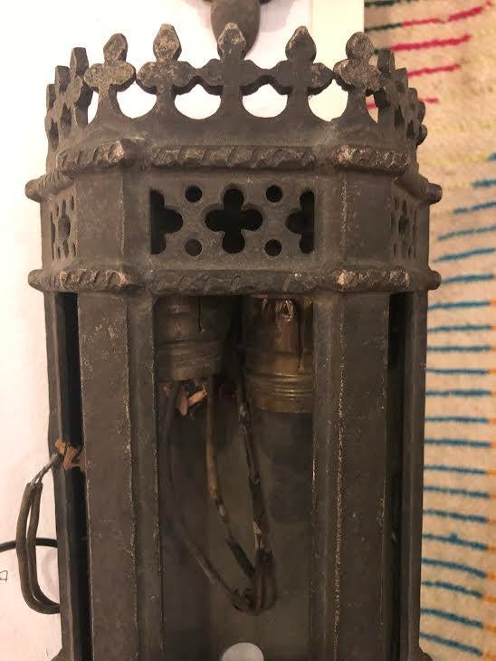 Antique Gothic Wall Lights of Scones - a Pair