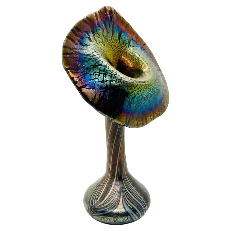 Tiffany Studios Style "Jack in the Pulpit" Flower Form Art Glass Vase