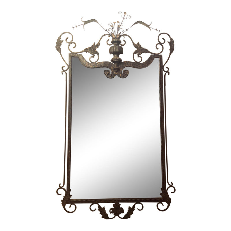 Gilbert Poillerat Neptune Style Wrought Iron Mirror