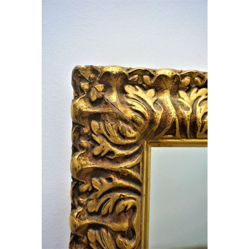 Mid-Century Carved Gilded Gold Wall Mirror