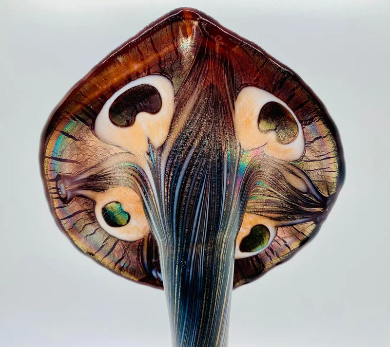 Tiffany Studios Style "Jack in the Pulpit" Flower Form Art Glass Vase