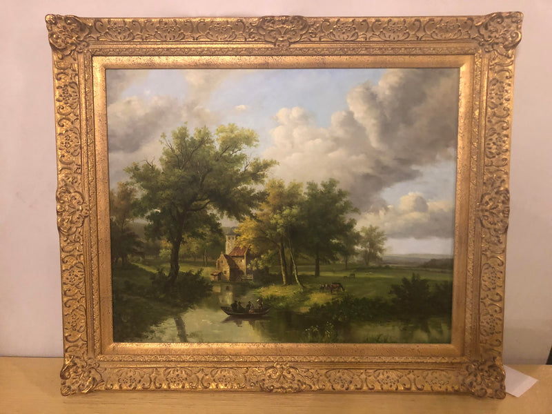 Oil on Canvas Landscape Painting Signed N.BIngham