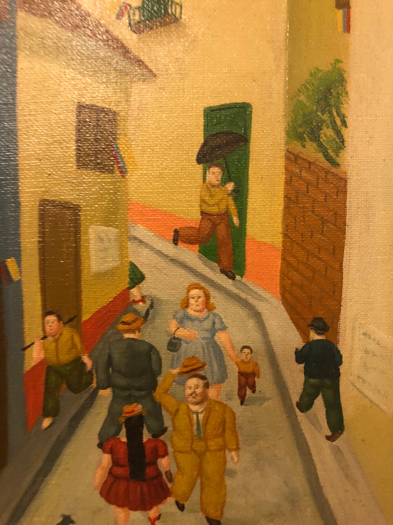 Oil on Canvas Street Scene - Framed