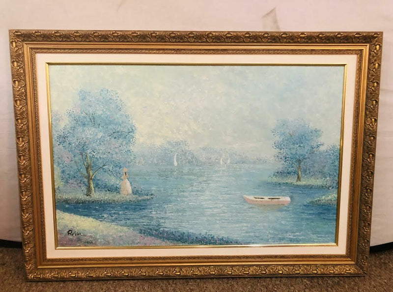 Signed by Artist Impressionist Oil on Canvas Painting Gilt Framed