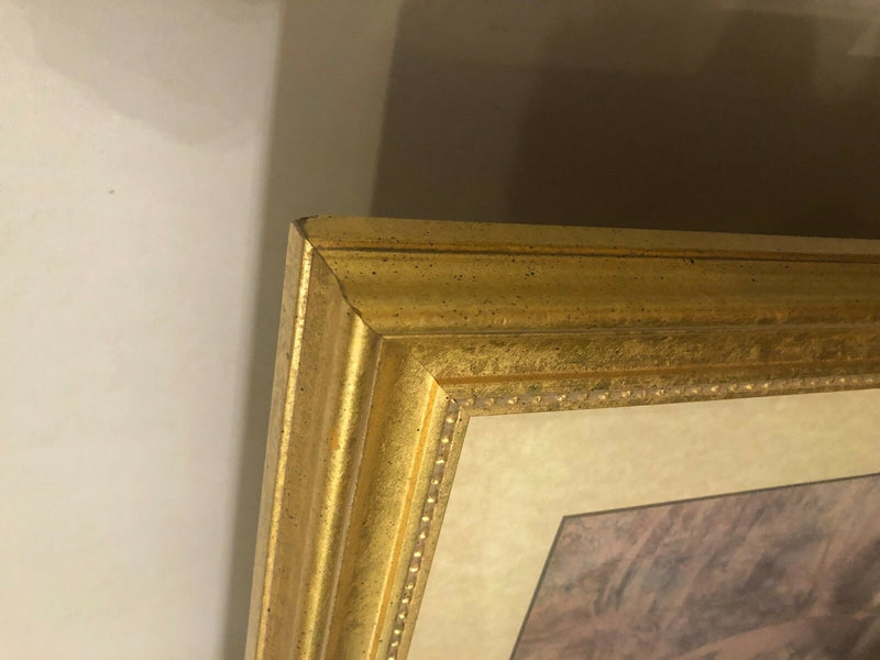 An Etching Matted Underglass in a Gilt Frame
